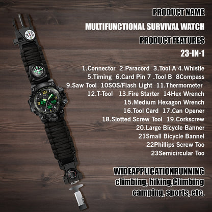 Waterproof Dual Display Electronic Tactical Watch