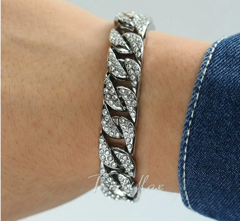 Miami Curb Cuban Chain Bracelet For Men Gold